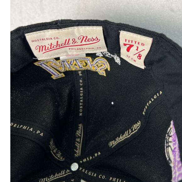 Mitchell & Ness Los Angeles Lakers Hardwood Classics Timeline Fitted Hat 7 1/8 - Picture 8 of 10